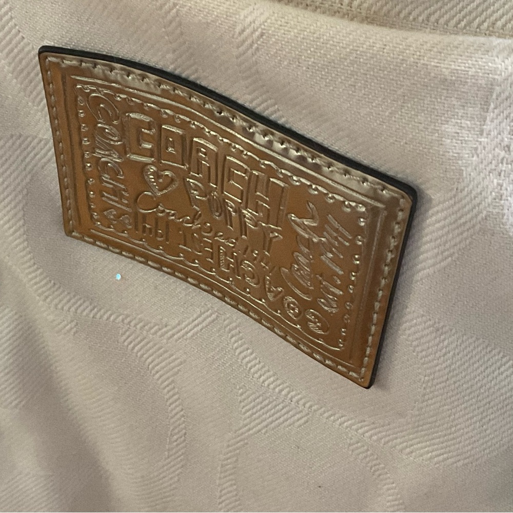 Coach Poppy Love Glam Spotlight Script Sequin Signature Tote Purse White/Cream. - Picture 14 of 16